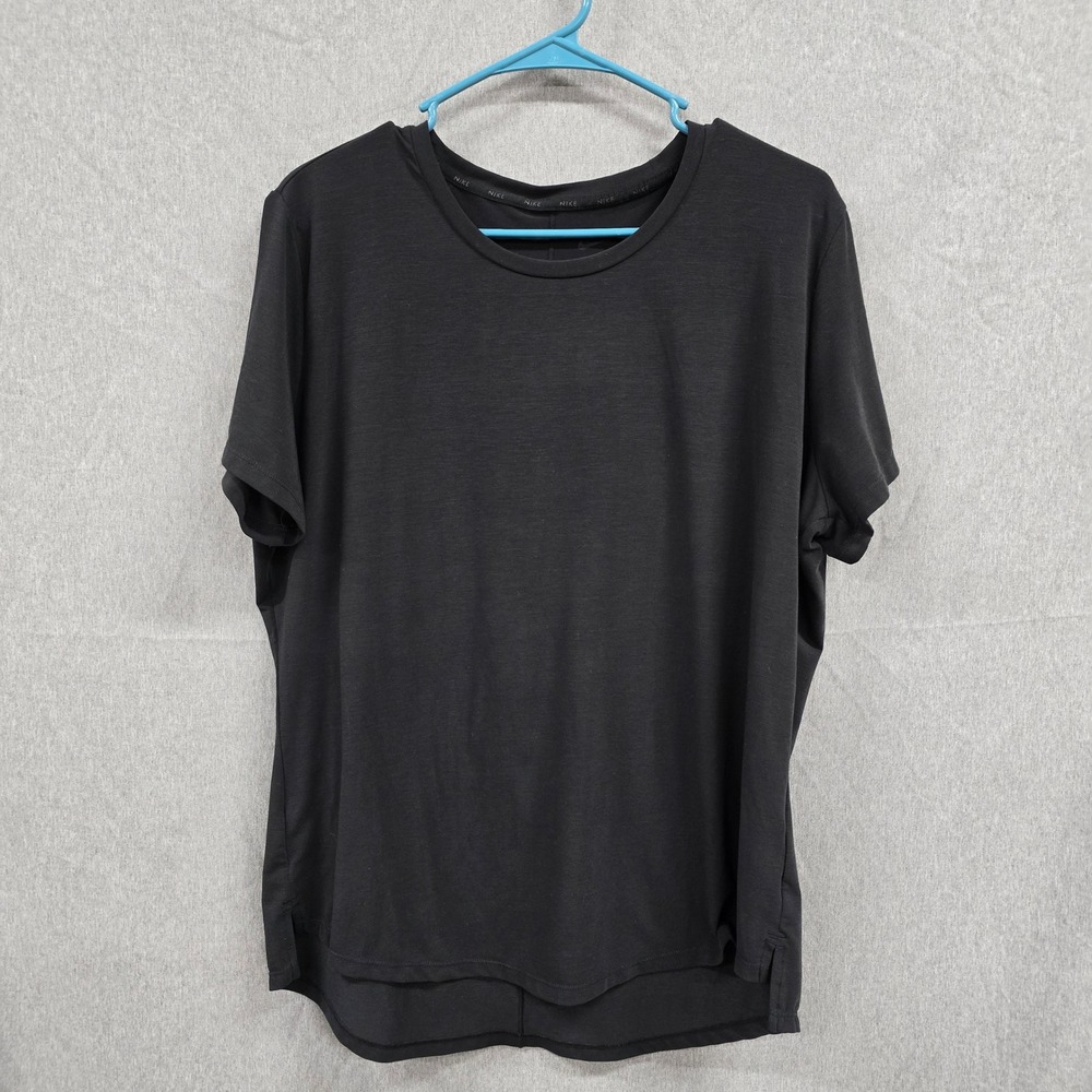 Nike Dri-FIT Womens XL Black‎ Short Sleeve Training T-Shirt Activewear Gym Top